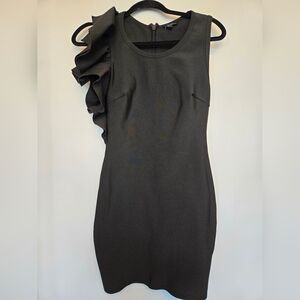 Elegant Black One Shoulder Fitted Bodycon Dress Size Small